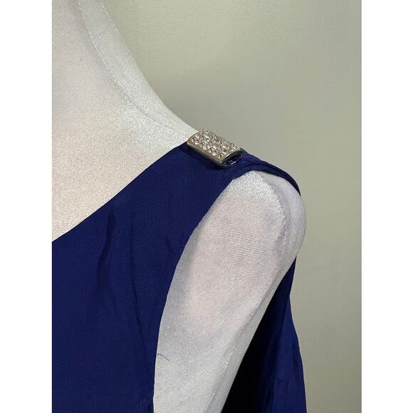 SLNY Tulip Tiered Chiffon Cocktail Dress with Barrel Pins Size 6 NWT - Picture 5 of 10